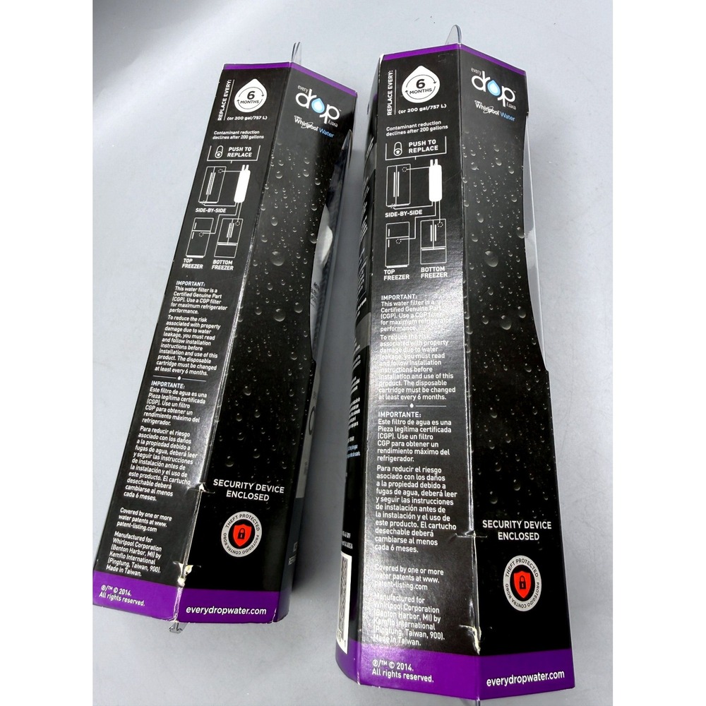 EveryDrop Whirlpool Refrigerator Water Filter 1 EDR1RXD1 W10295370A 2 Pack NEW - Picture 3 of 7